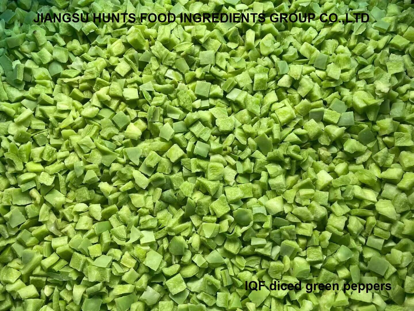 IQF diced green peppers